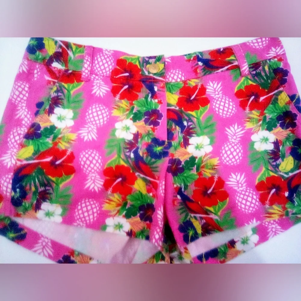 Macbeth Collection by Margaret Josephs Pink 100% Cotton Tropical Shorts Size M
